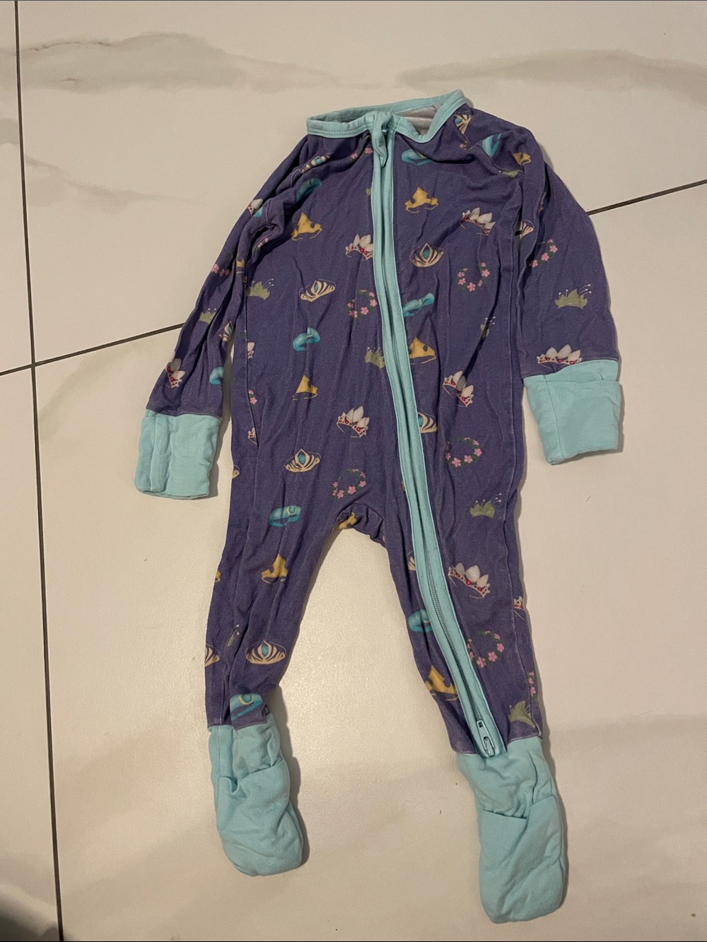 3/$15- Little Crowns and Capes Disney Princess footie pajamas